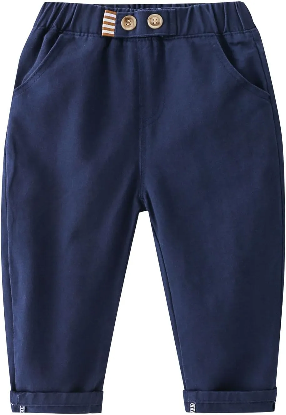 AIMAOMI Toddler Boys Corduroy Pants Cargo Sweatpants Solid Elastic Waist Casual Long Comfy Trousers Summer Clothes
