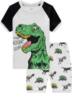 Akyzic Little Boy Short Pajamas Sets for Toddler Sleepwear Summer 2 Piece kids Pjs 2-7T