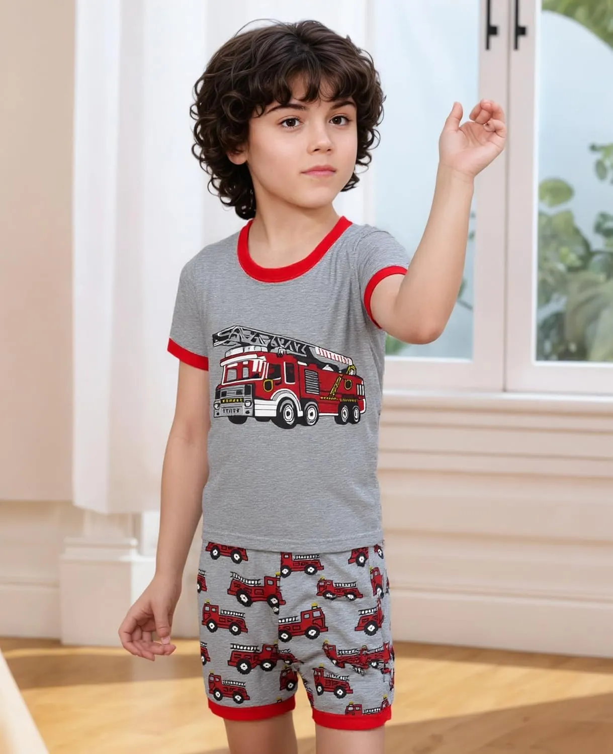 Akyzic Little Boy Short Pajamas Sets for Toddler Sleepwear Summer 2 Piece kids Pjs 2-7T