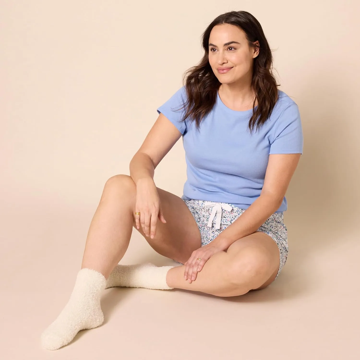 Amazon Essentials Women's Poplin Short and Sleep Tee Set