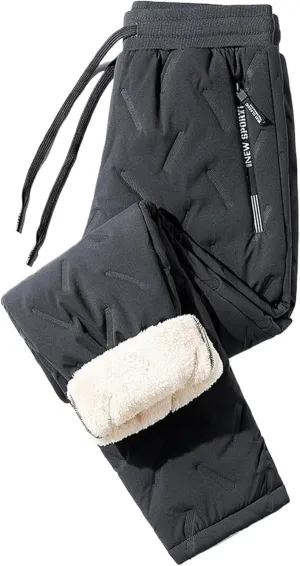 AYGJKIE Men's Jogging Trousers, Winter Fleece Lined Training Trousers, Warm Fleece Plush Lined Jogger Trousers, Sweatpants