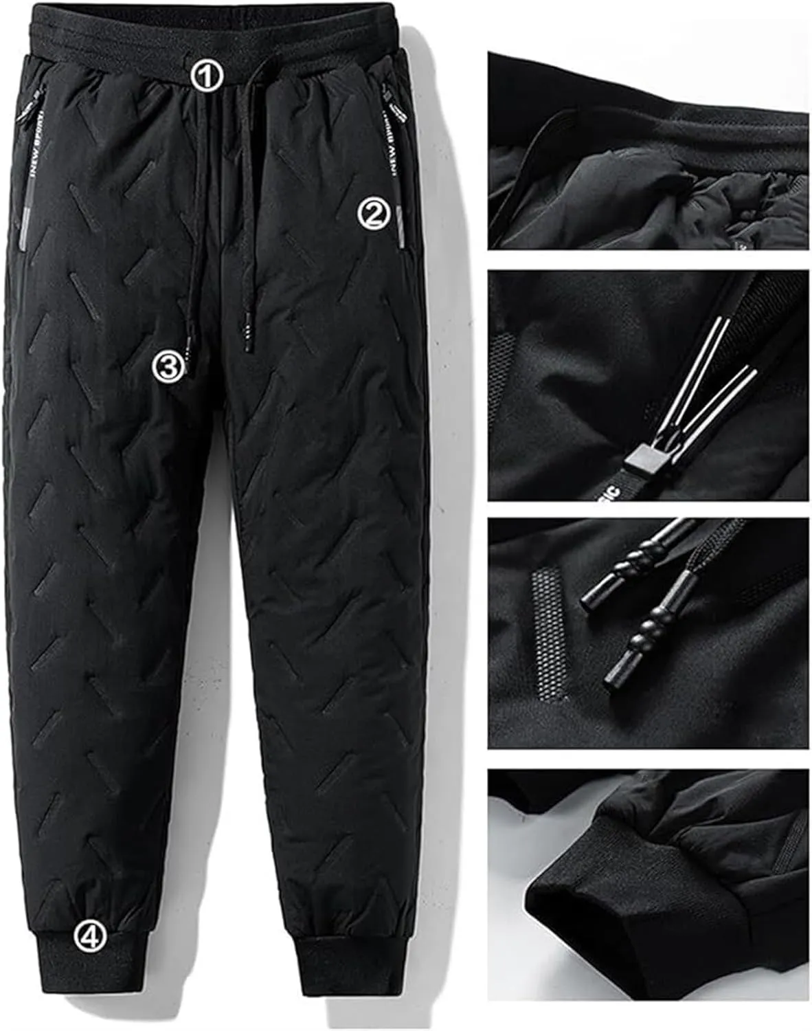 AYGJKIE Men's Jogging Trousers, Winter Fleece Lined Training Trousers, Warm Fleece Plush Lined Jogger Trousers, Sweatpants