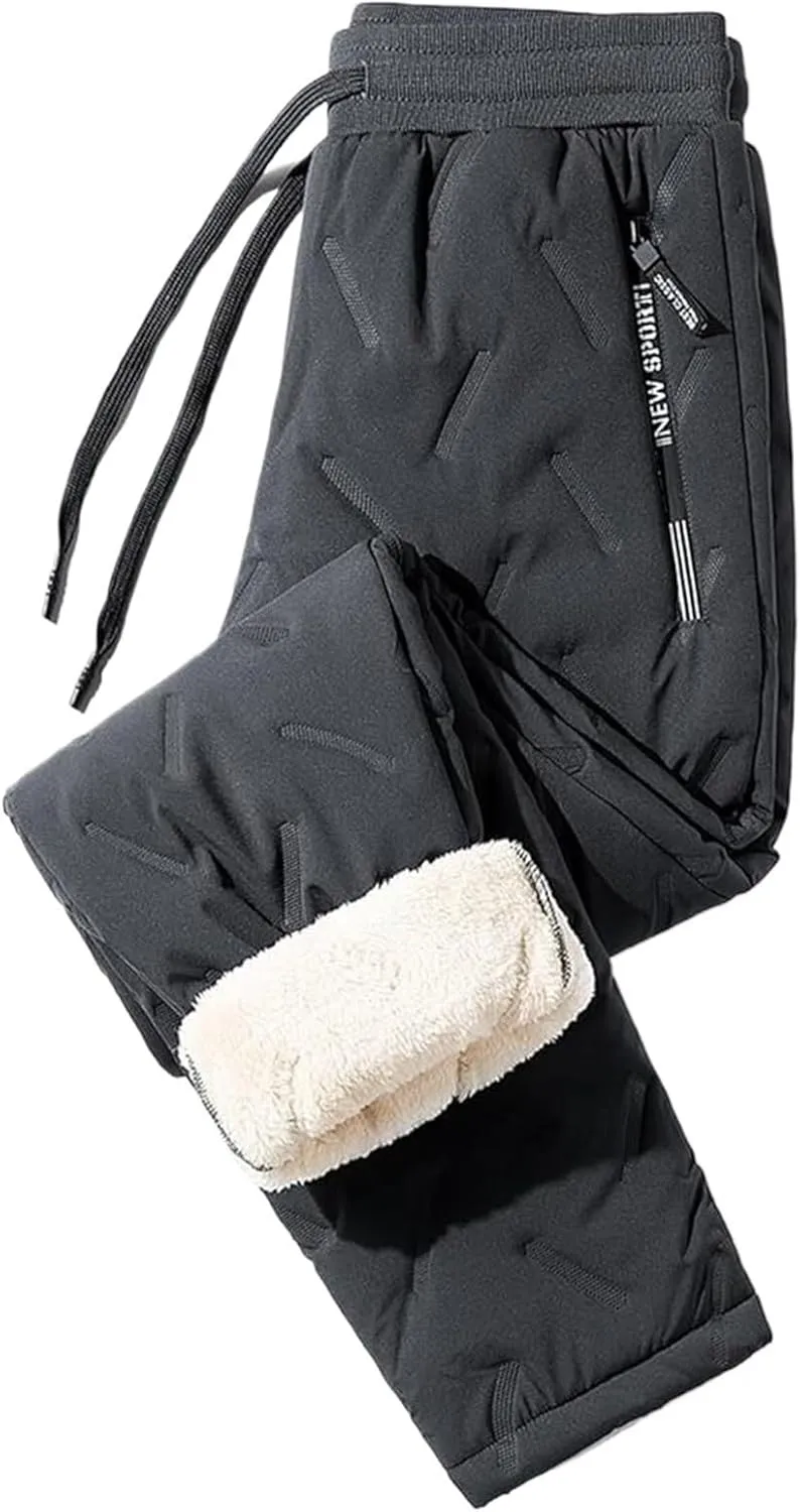 AYGJKIE Men's Jogging Trousers, Winter Fleece Lined Training Trousers, Warm Fleece Plush Lined Jogger Trousers, Sweatpants
