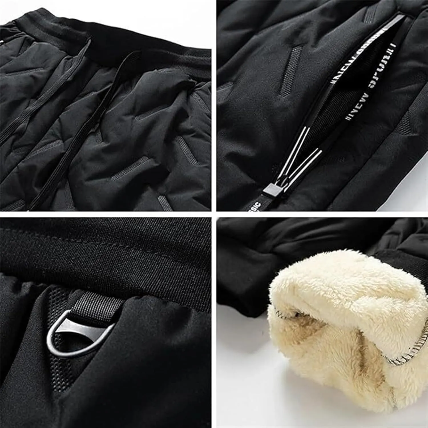 AYGJKIE Men's Jogging Trousers, Winter Fleece Lined Training Trousers, Warm Fleece Plush Lined Jogger Trousers, Sweatpants