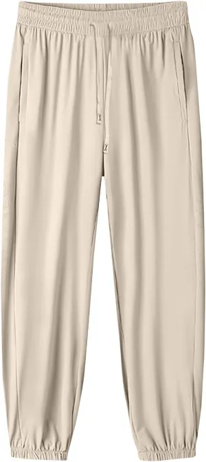 Beeswan Pants for Women Casual Loose Stretchy Work Pants Jogging Elastic Summer Solid Outfit Ankle-Length with Pockets