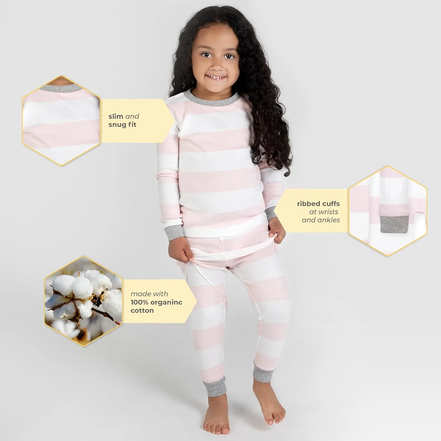 Burt's Bees Baby Baby Girls' Pajamas, Tee and Pant 2-Piece Pj Set, 100% Organic Cotton