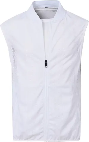 Cambkatl Men's Summer Mesh See Through Zip Vest Casual Lightweight Breathable Fishing Cycling Travel Sleeveless Jackets