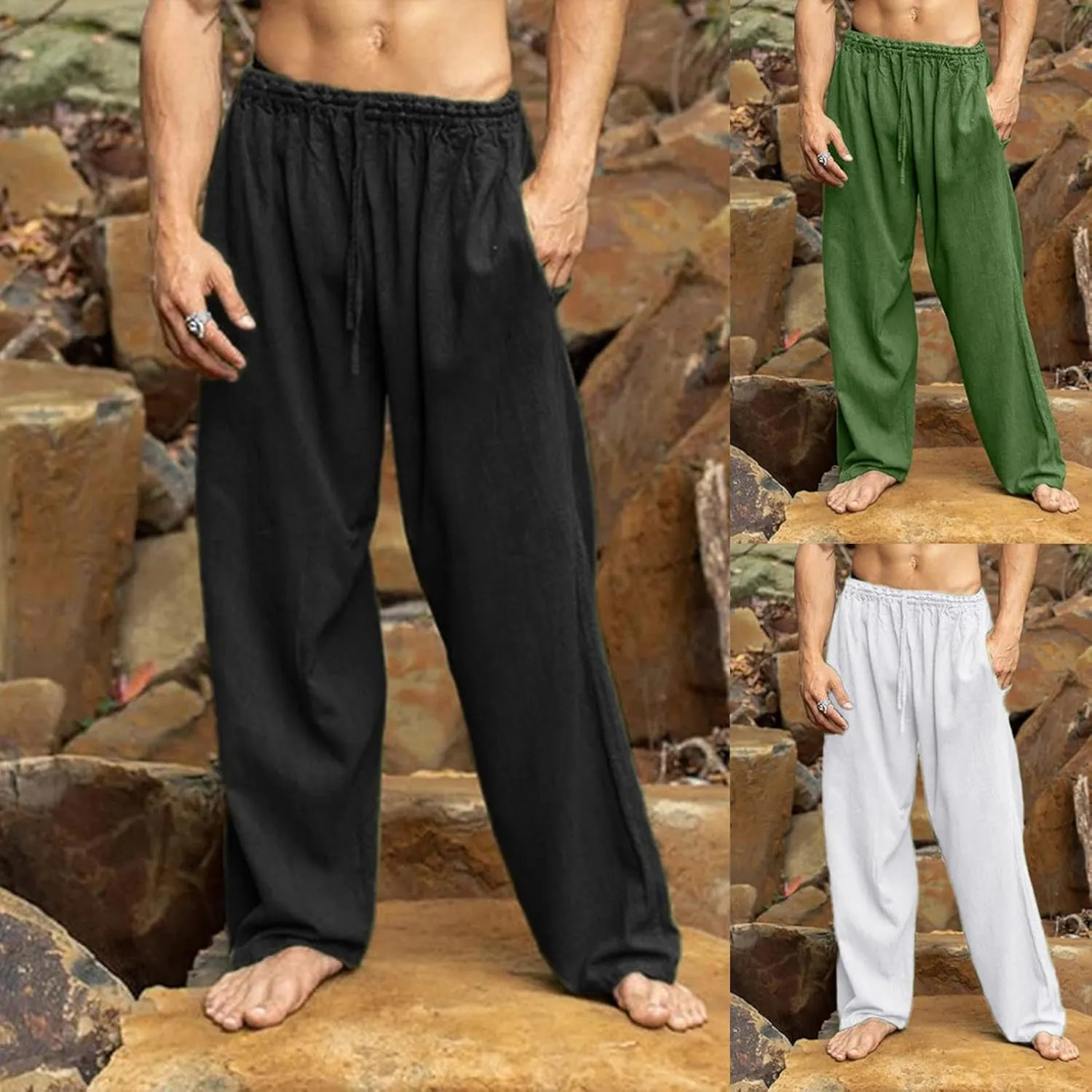Cargo Pants for Men Baggy Elastic Waist Outdoor Pants Sweatpants for Men Workout Pants for Jogging Gym Hiking Running