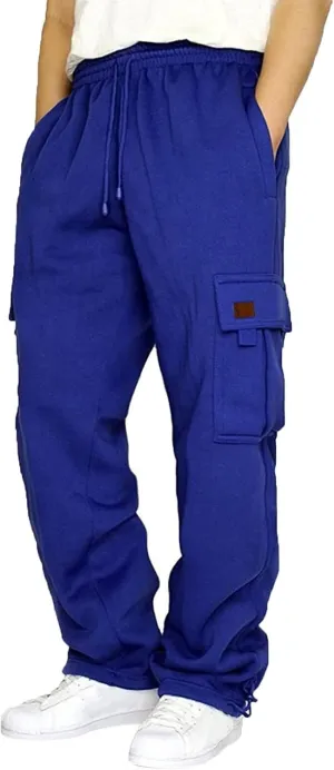 Cargo Pants For Men Mens Casual Heavyweight Cargo Fleece Sweatpants Stretch Elastic Sports Jogger Trousers Pants