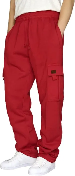 Cargo Pants For Men Mens Casual Heavyweight Cargo Fleece Sweatpants Stretch Elastic Sports Jogger Trousers Pants