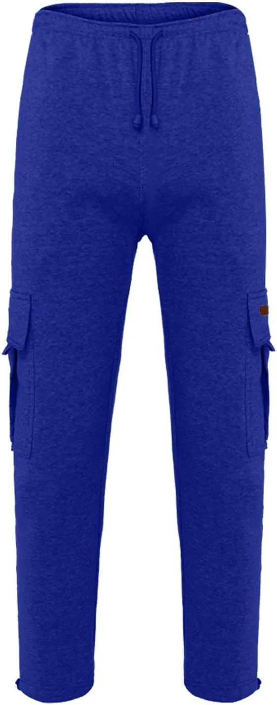 Cargo Pants For Men Mens Casual Heavyweight Cargo Fleece Sweatpants Stretch Elastic Sports Jogger Trousers Pants