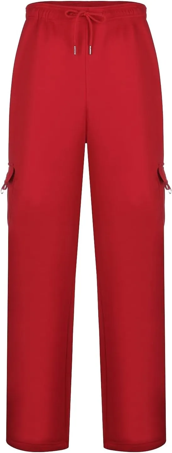 Cargo Pants For Men Mens Casual Heavyweight Cargo Fleece Sweatpants Stretch Elastic Sports Jogger Trousers Pants