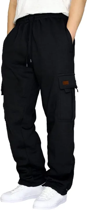 Cargo Pants For Men Men's Fashion Heavyweight Cargo Fleece Sweatpants Stretch Elastic Sports Jogger Trousers Pants