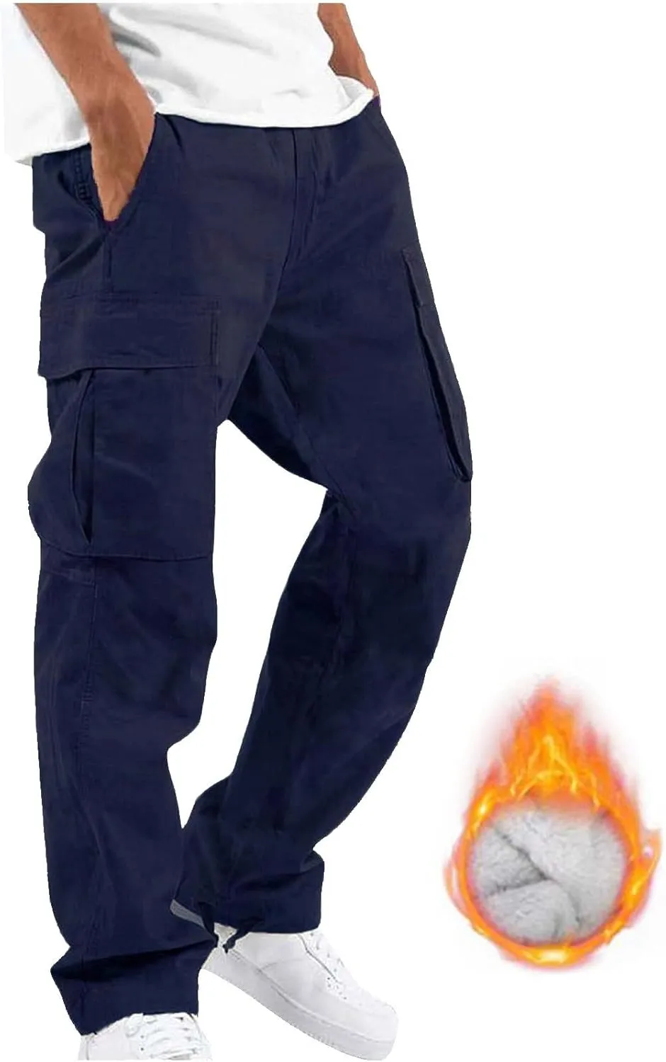 Cargo Sweatpants for Men Big and Tall Straight Fit Multi Pocket Cargo Pants Casual Fashion Hiking Outdoor Recreation