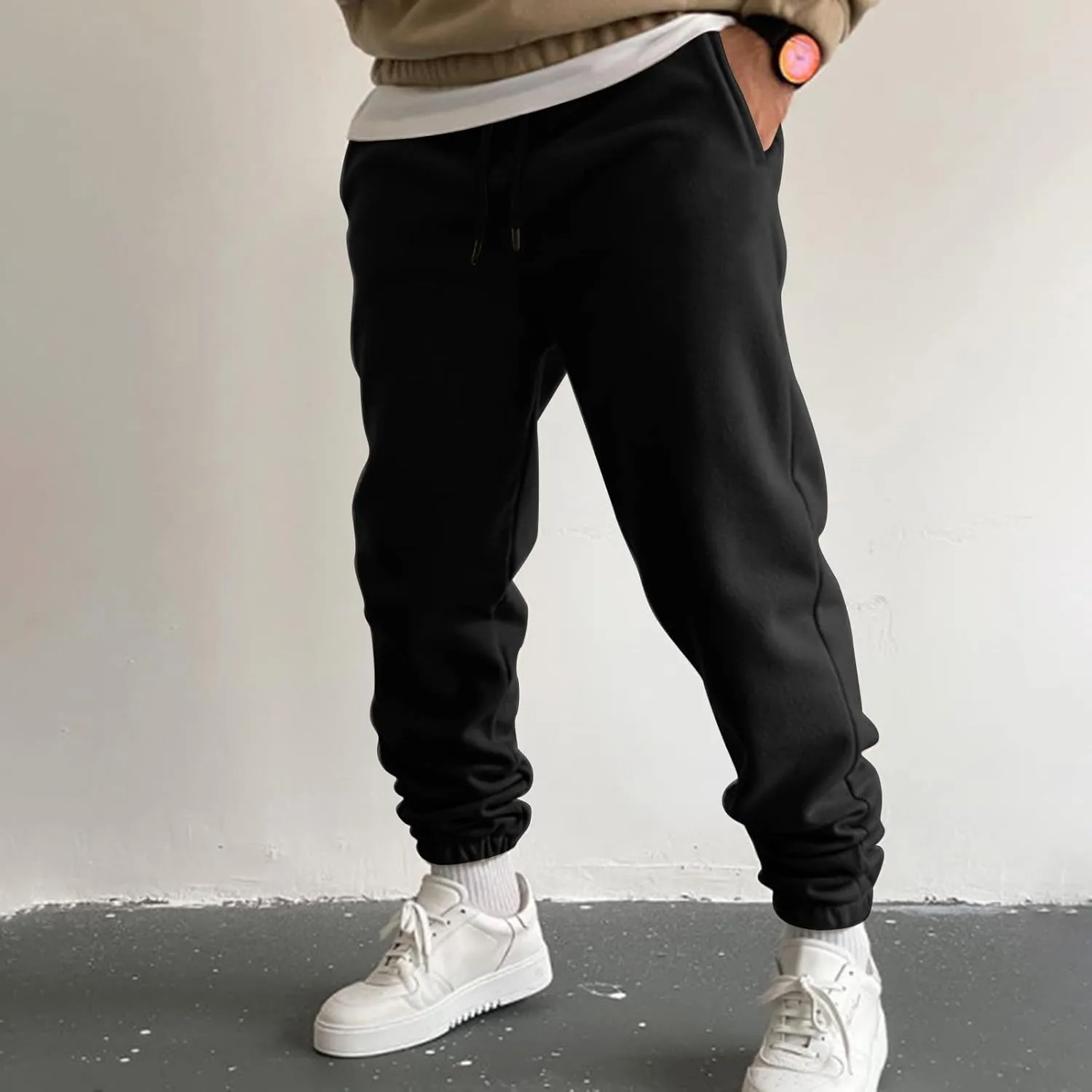 Cargo Sweatpants for Men Cargo Pant Straight Leg Relaxed Casual Work Ripstop Outdoor Hiking Pants Tactical Pants with