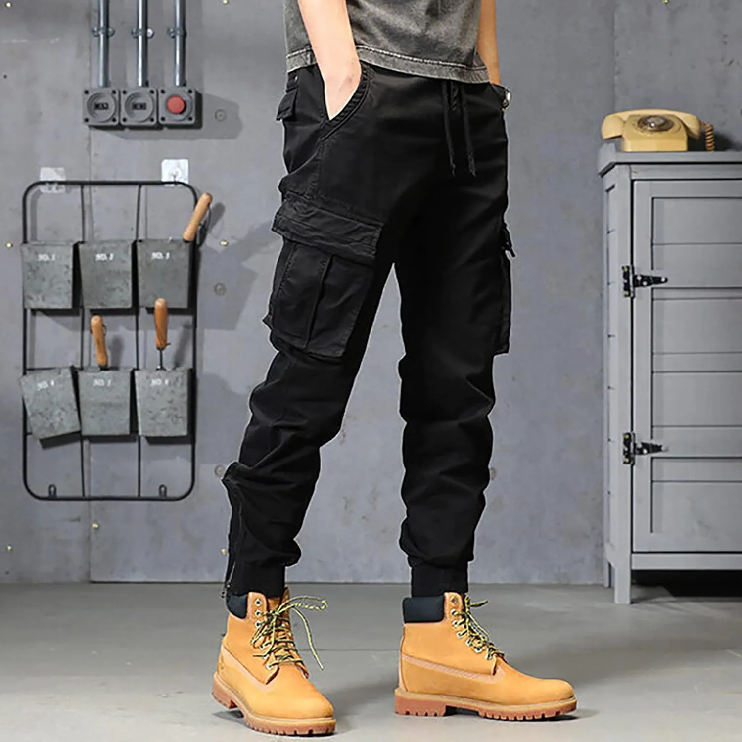 Cargo Sweatpants for Men Jogger Pants Athletic Chino Trousers Sweatpants Track Pants Men Man Casual Cargo Pants Solid