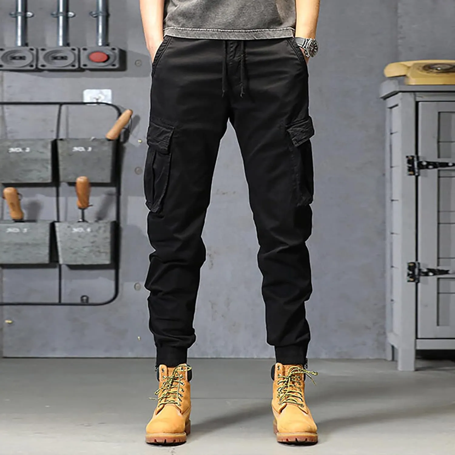 Cargo Sweatpants for Men Jogger Pants Athletic Chino Trousers Sweatpants Track Pants Men Man Casual Cargo Pants Solid
