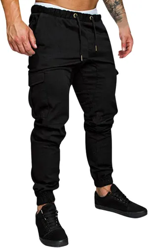 Cargo Sweatpants for Men Workout Trousers Casual Cargo Pants Fleece Joggers Sweat Pants for Men Mens Cargo Sweatpants