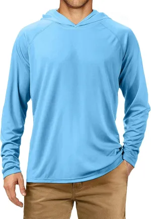 Casual Pullover Hoodies for Men Solid Color Sun Protection Sweatshirts Long Sleeve Fishing Shirt for Outdoor Climbing