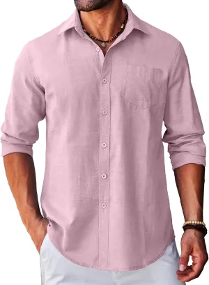 COOFANDY Men's Long Sleeve Button Down Shirt Casual Untucked Regular-Fit Oxford Dress Shirts