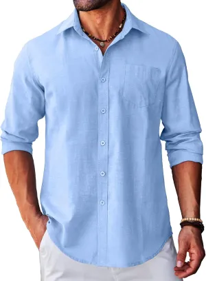 COOFANDY Men's Long Sleeve Button Down Shirt Casual Untucked Regular-Fit Oxford Dress Shirts