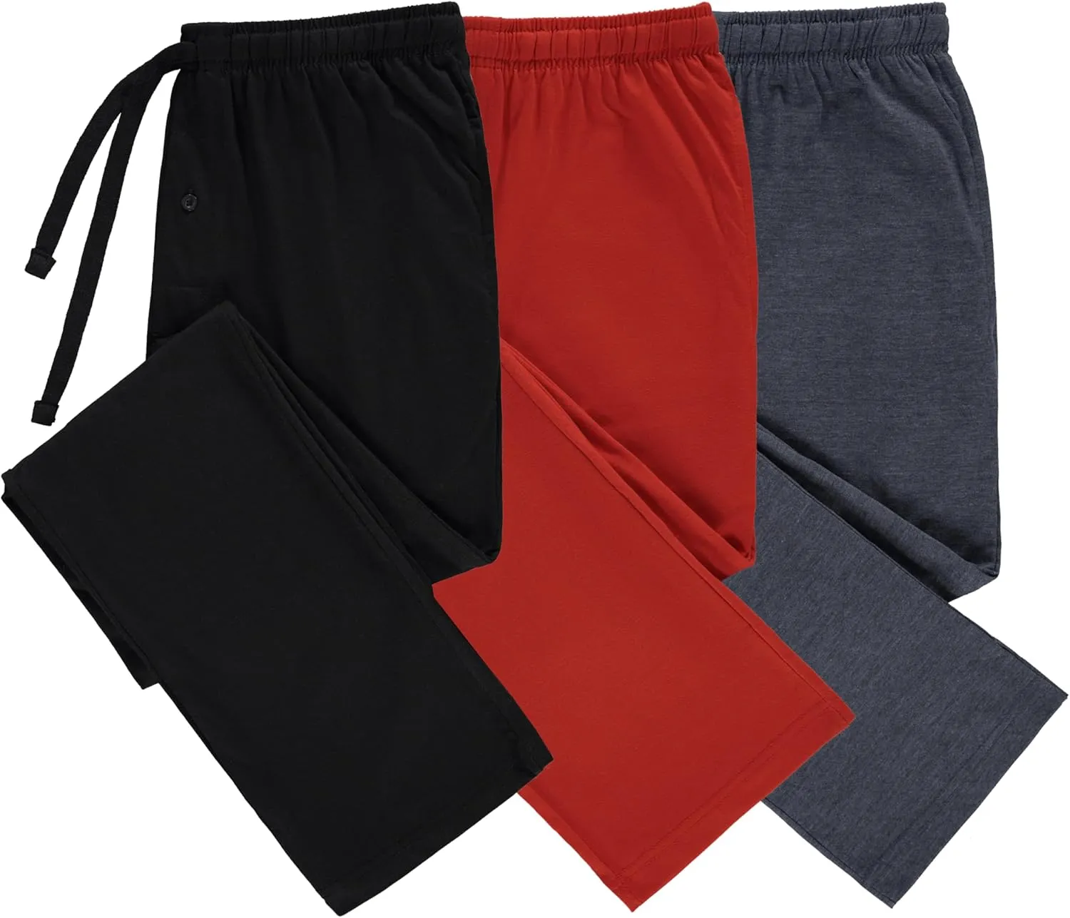 DARESAY Mens Lounge Pants with Pockets - Mens Pajama Pants - Lounge Pants Men, Up to 3XL Pack of 3