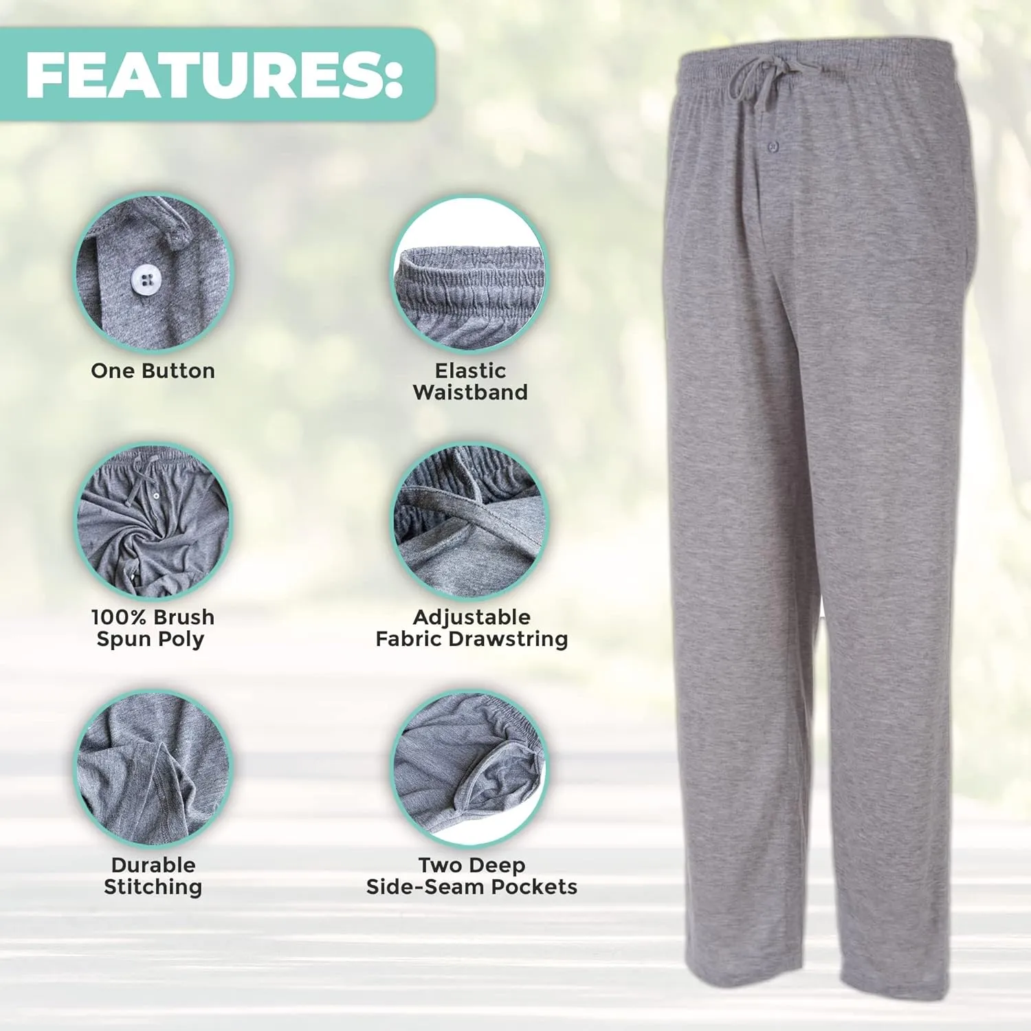 DARESAY Mens Lounge Pants with Pockets - Mens Pajama Pants - Lounge Pants Men, Up to 3XL Pack of 3