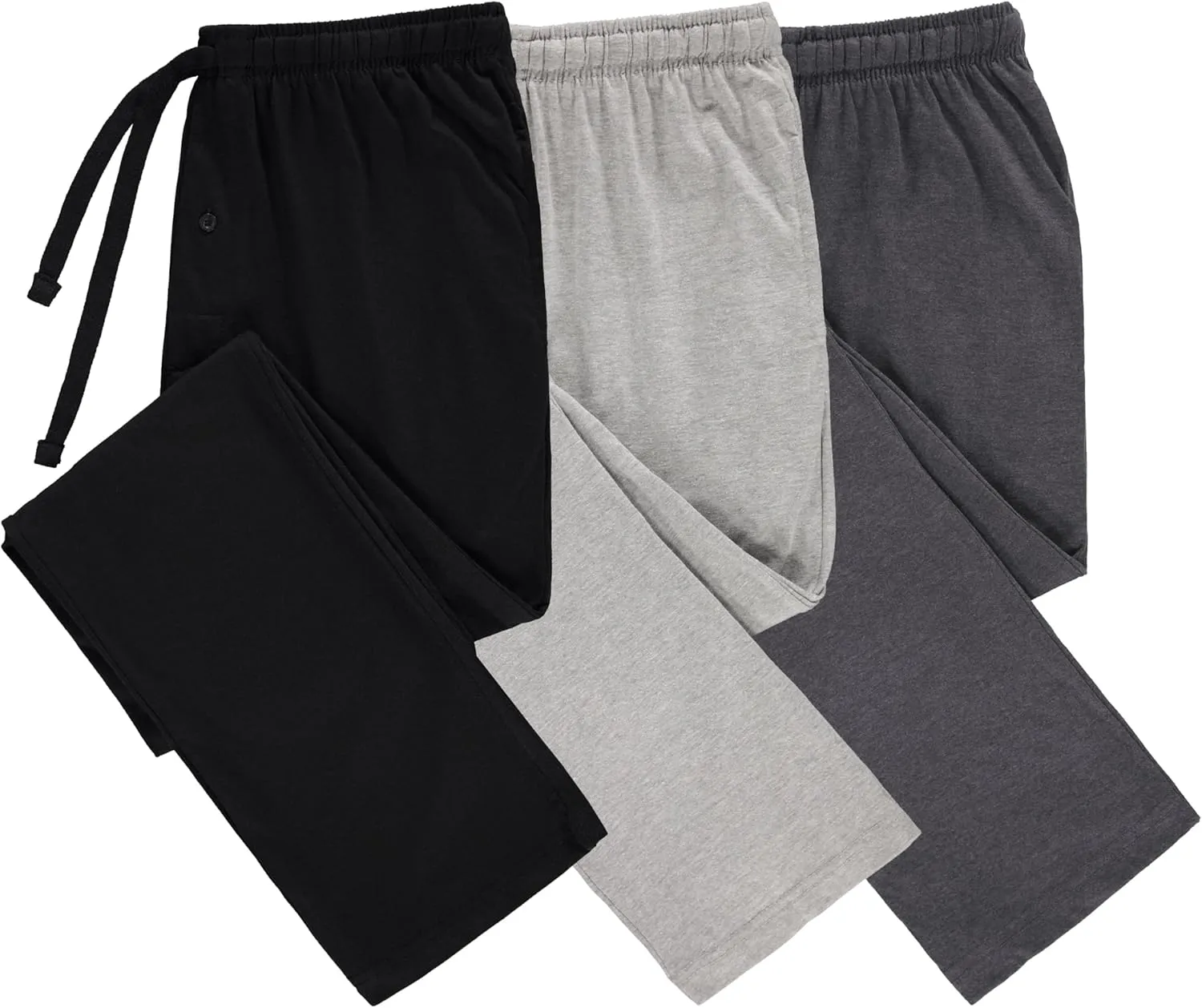 DARESAY Mens Lounge Pants with Pockets - Mens Pajama Pants - Lounge Pants Men, Up to 3XL Pack of 3