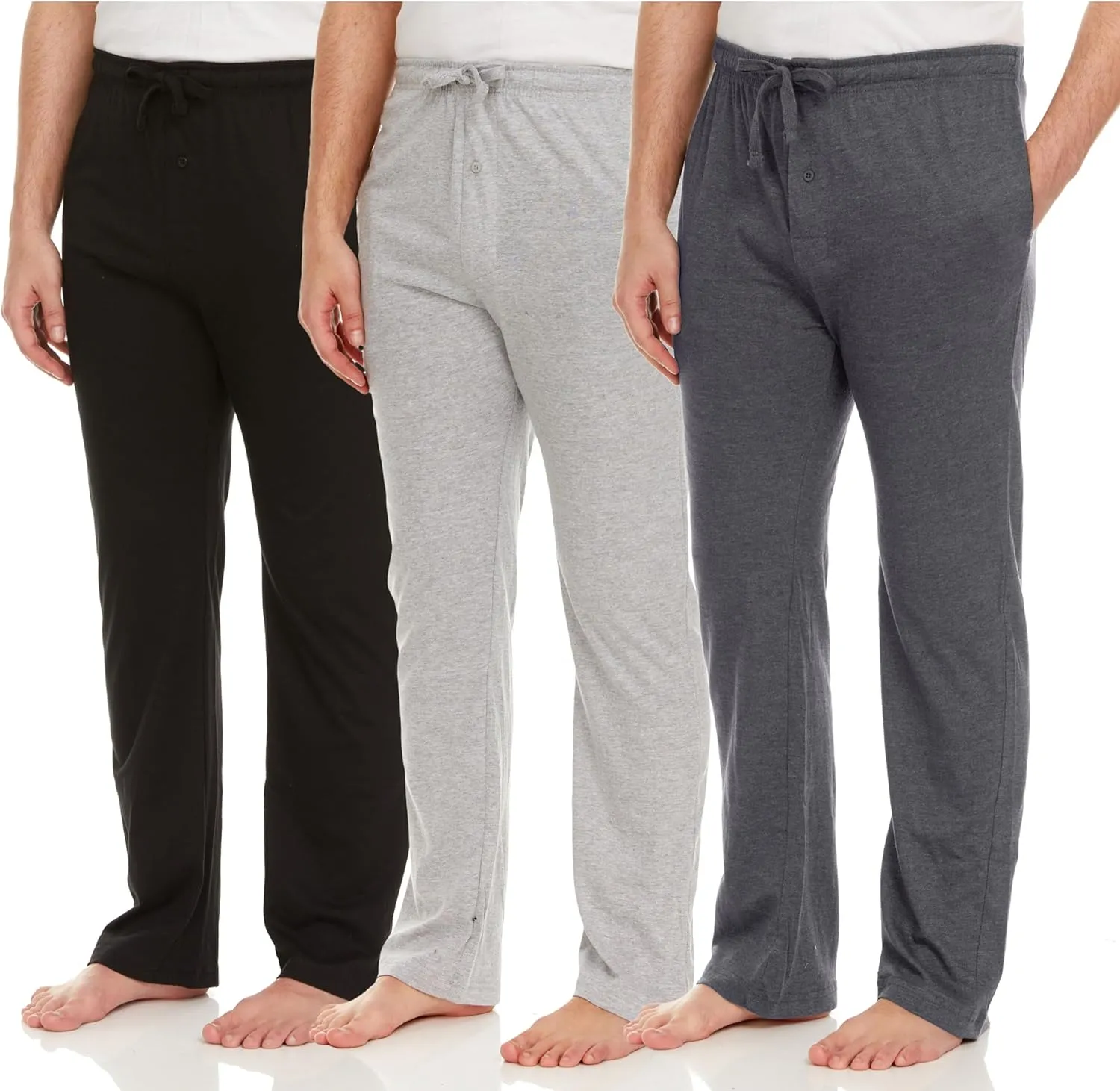 DARESAY Mens Lounge Pants with Pockets - Mens Pajama Pants - Lounge Pants Men, Up to 3XL Pack of 3