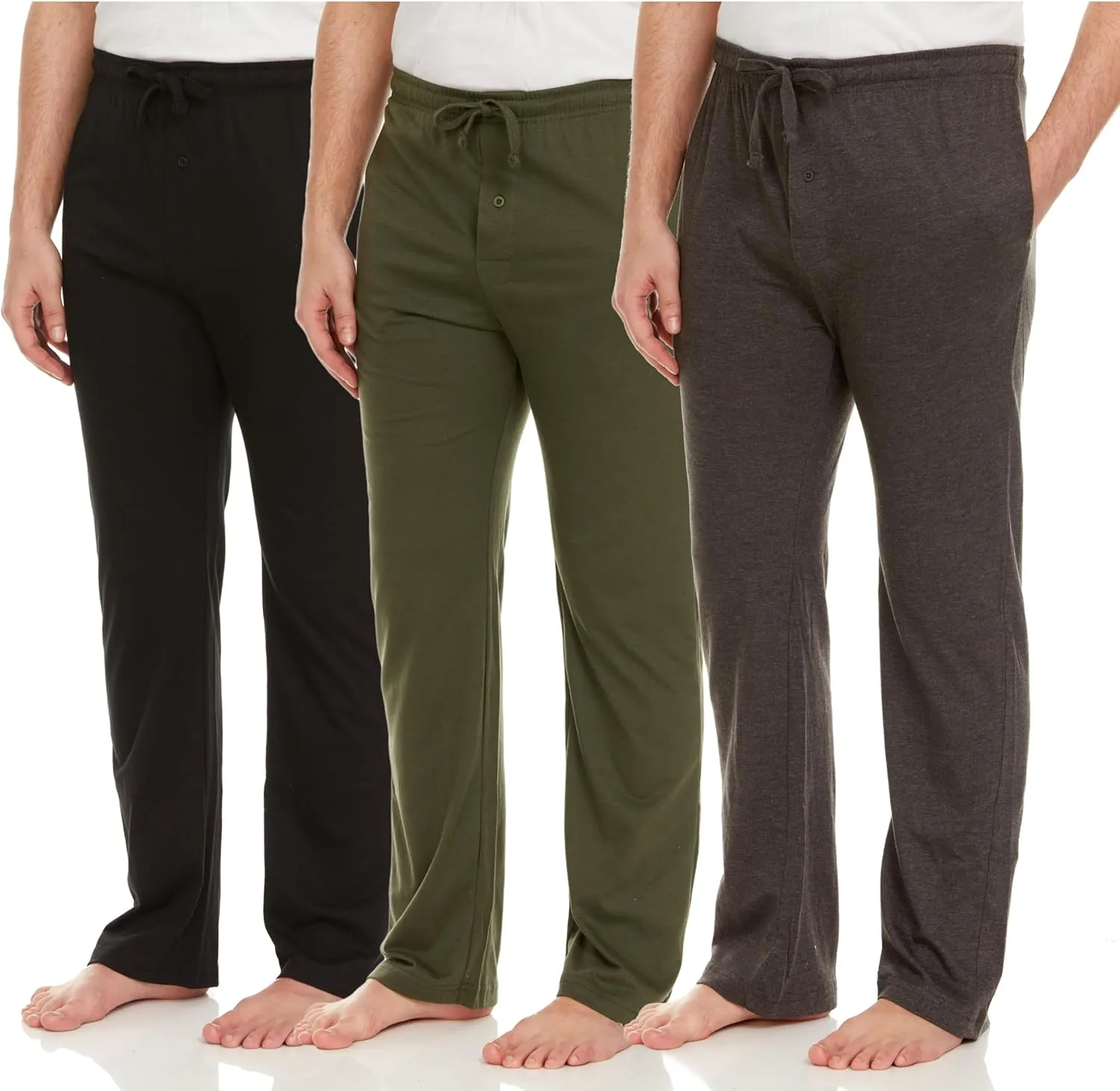 DARESAY Mens Lounge Pants with Pockets - Mens Pajama Pants - Lounge Pants Men, Up to 3XL Pack of 3
