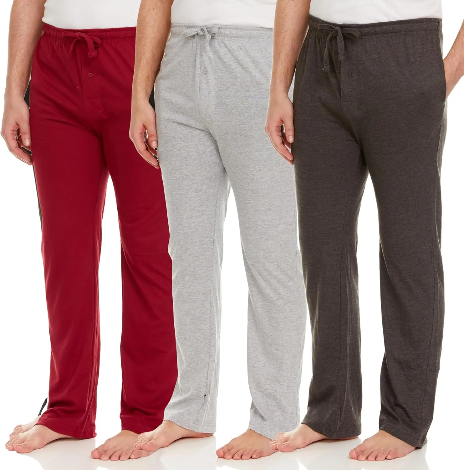 DARESAY Mens Lounge Pants with Pockets - Mens Pajama Pants - Lounge Pants Men, Up to 3XL Pack of 3