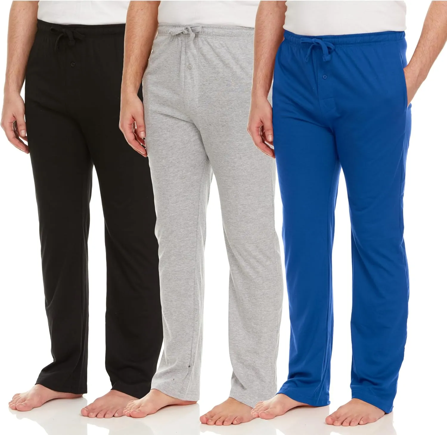 DARESAY Mens Lounge Pants with Pockets - Mens Pajama Pants - Lounge Pants Men, Up to 3XL Pack of 3