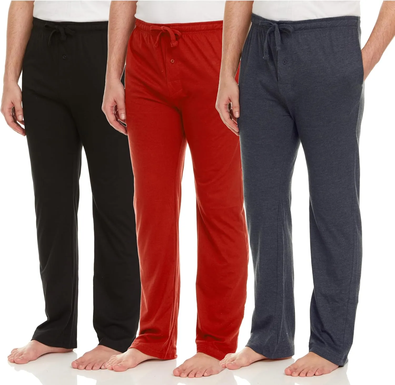 DARESAY Mens Lounge Pants with Pockets - Mens Pajama Pants - Lounge Pants Men, Up to 3XL Pack of 3