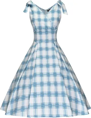 GownTown Women's 1950s V-Neck Adjustable Bowknot Swing Cocktail Dress