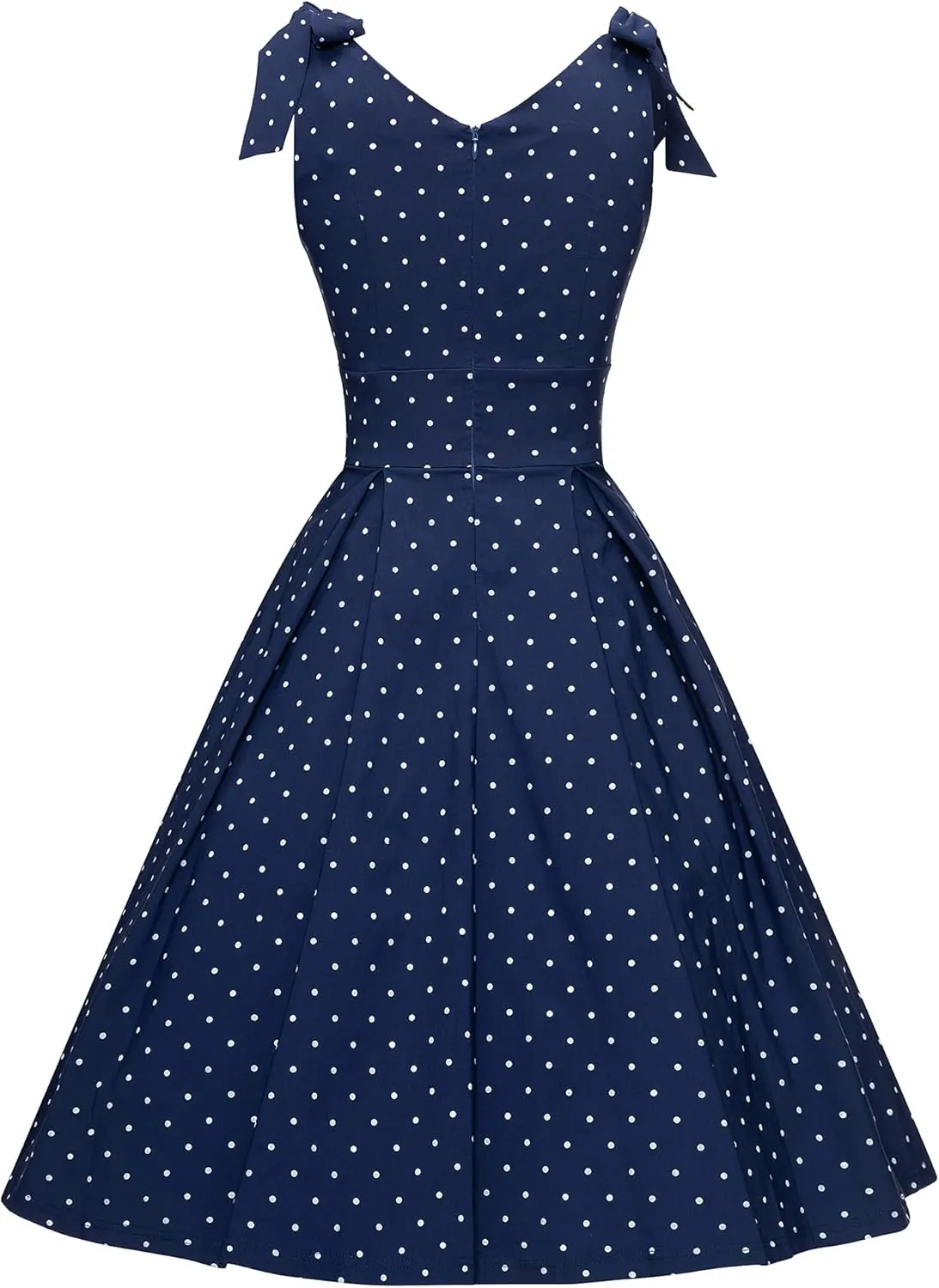 GownTown Women's 1950s V-Neck Adjustable Bowknot Swing Cocktail Dress
