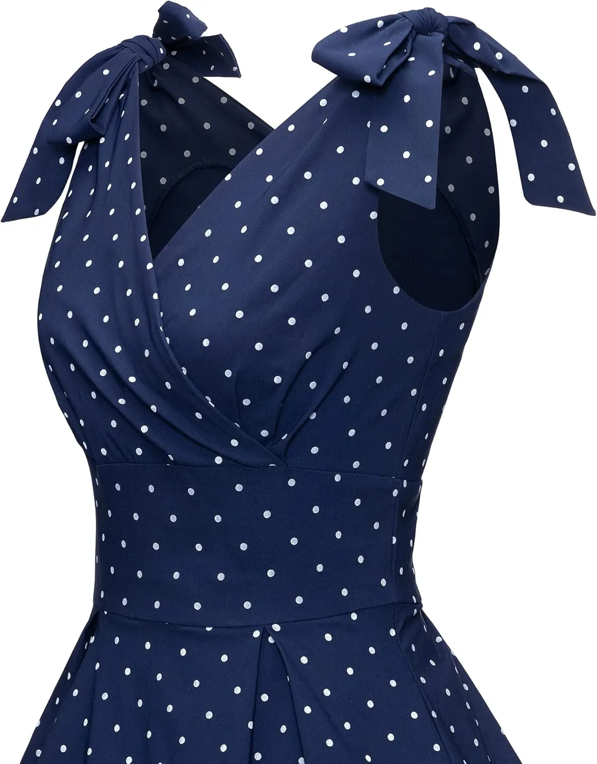 GownTown Women's 1950s V-Neck Adjustable Bowknot Swing Cocktail Dress