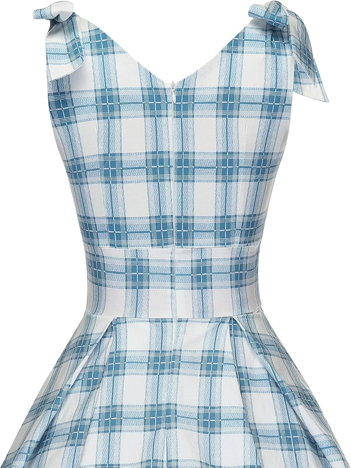 GownTown Women's 1950s V-Neck Adjustable Bowknot Swing Cocktail Dress