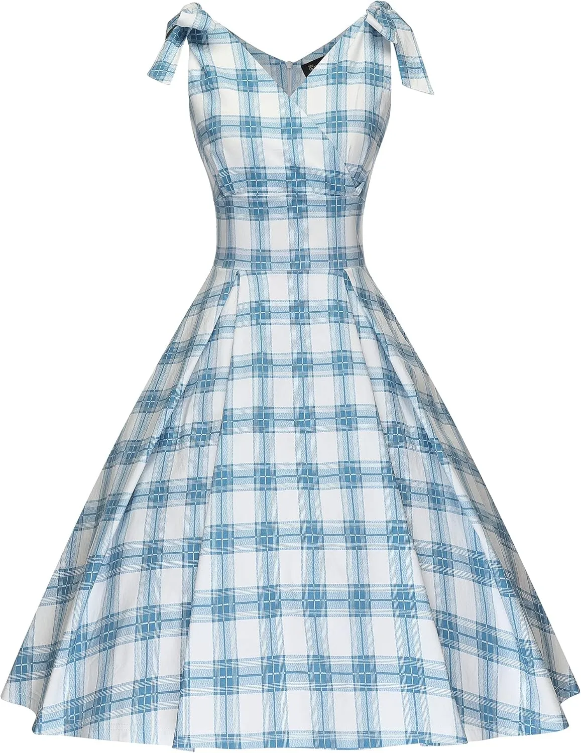 GownTown Women's 1950s V-Neck Adjustable Bowknot Swing Cocktail Dress