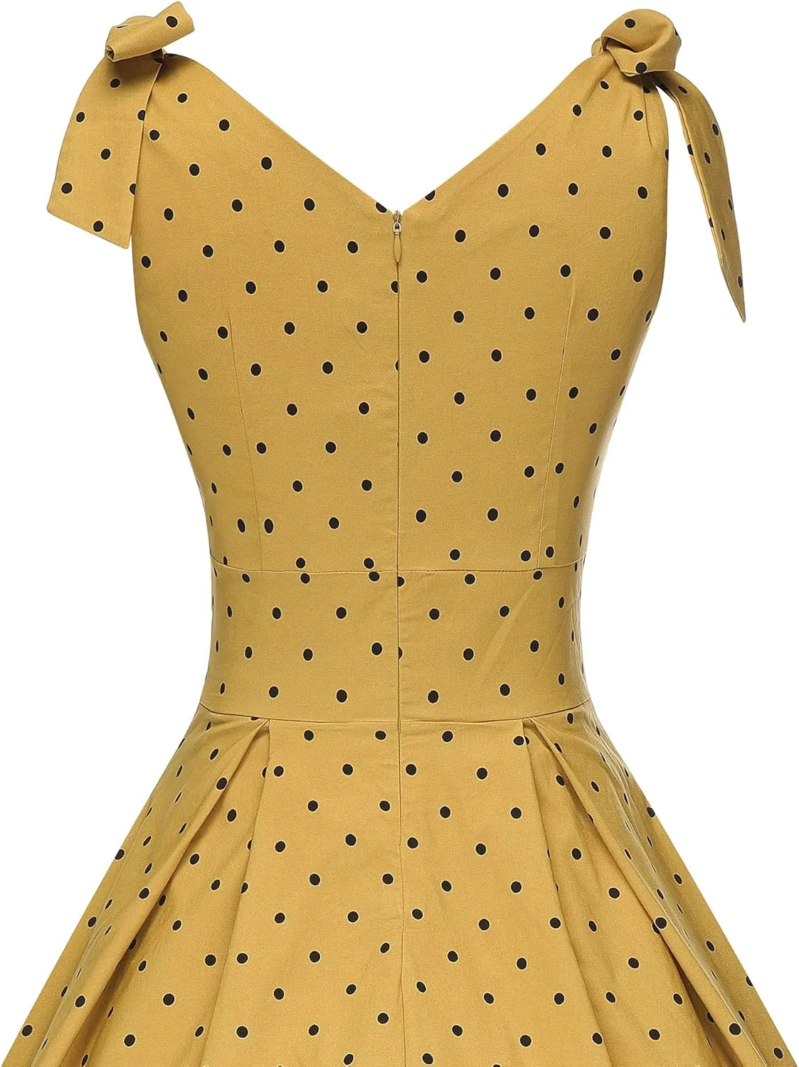 GownTown Women's 1950s V-Neck Adjustable Bowknot Swing Cocktail Dress
