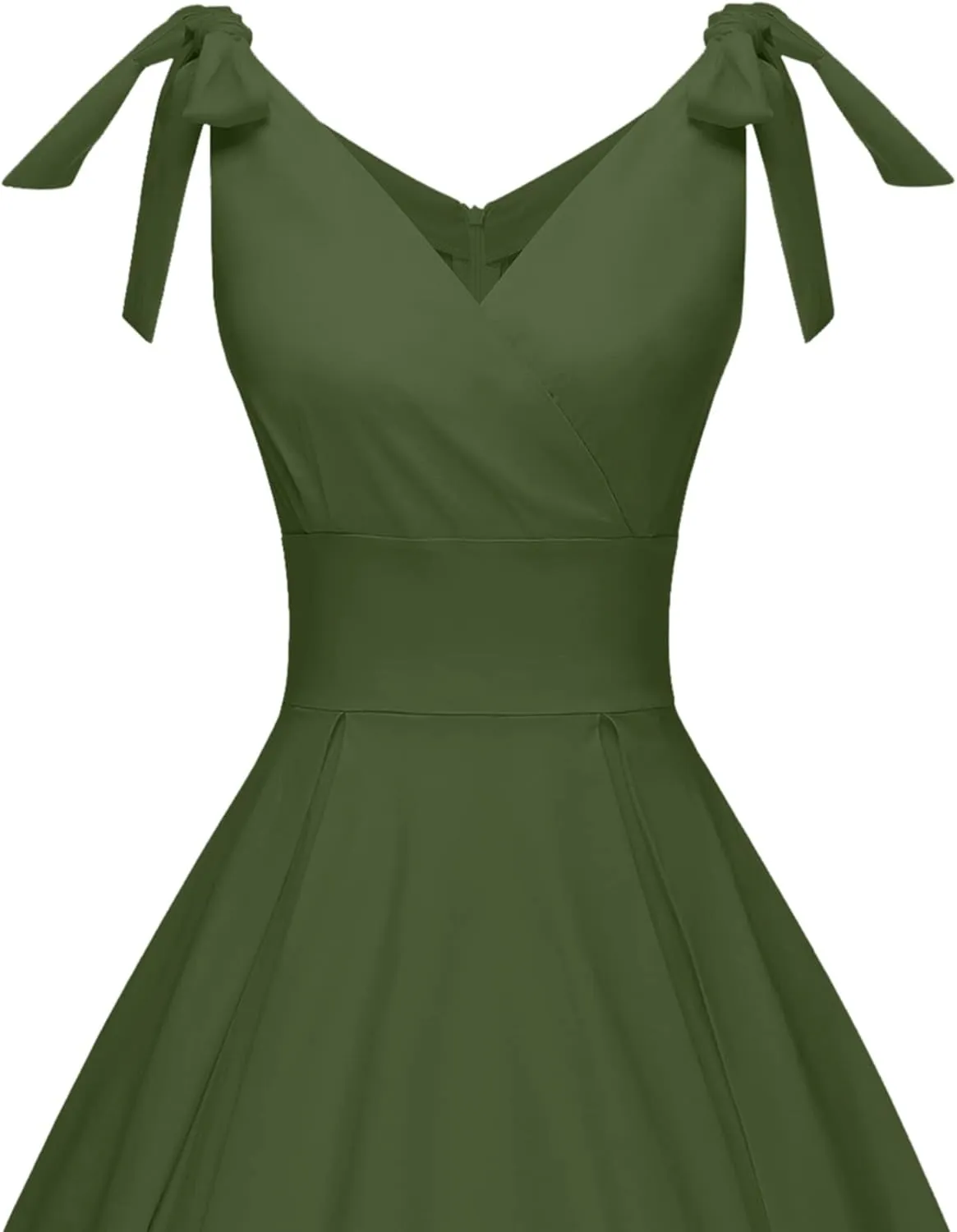 GownTown Women's 1950s V-Neck Adjustable Bowknot Swing Cocktail Dress
