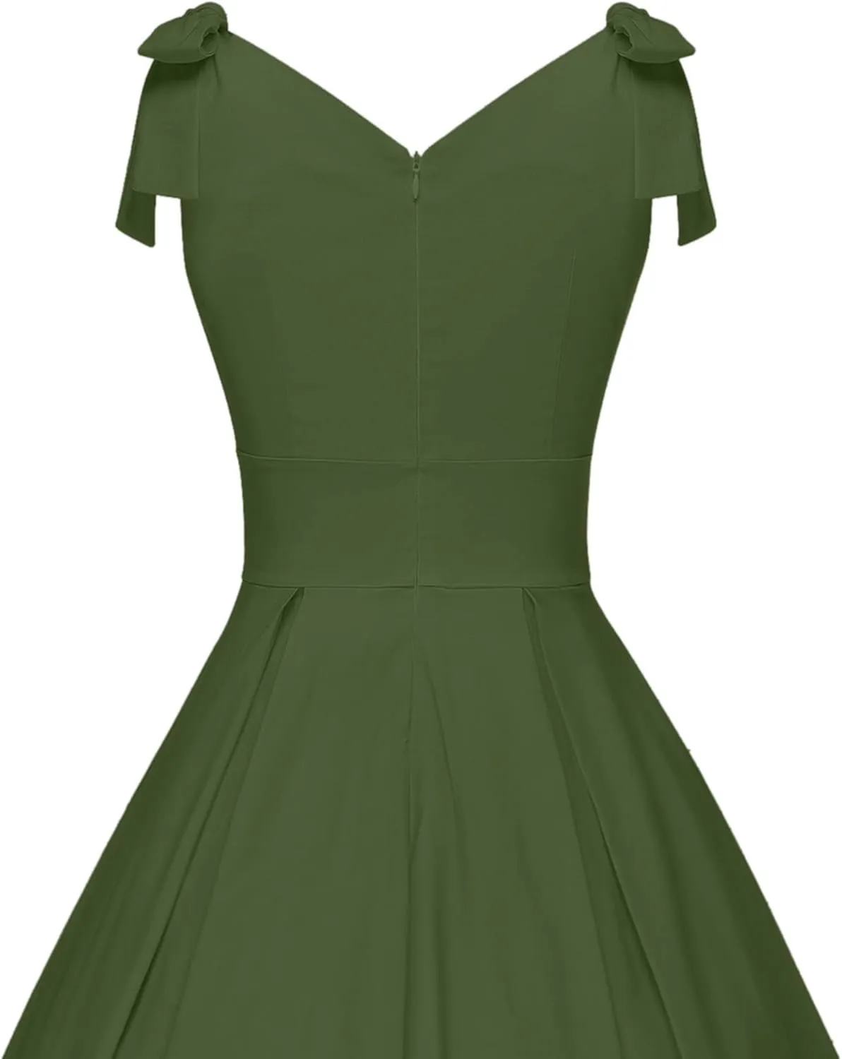 GownTown Women's 1950s V-Neck Adjustable Bowknot Swing Cocktail Dress