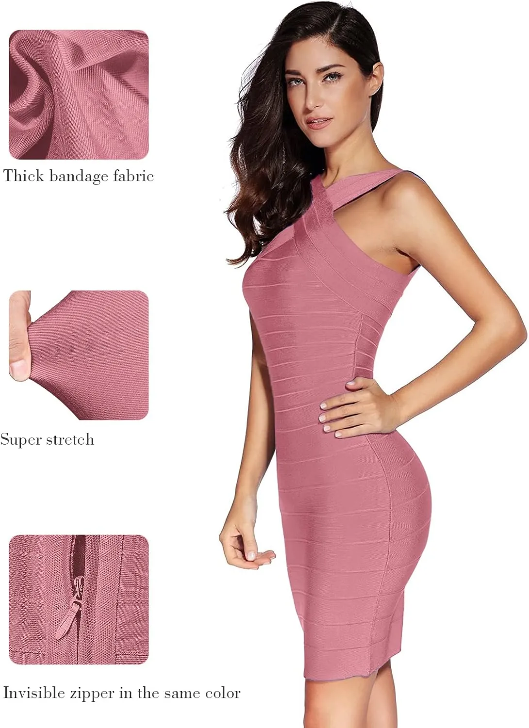 Halter Bandage Dresses for Women Mini Cocktail Dress Wedding Guest Dresses