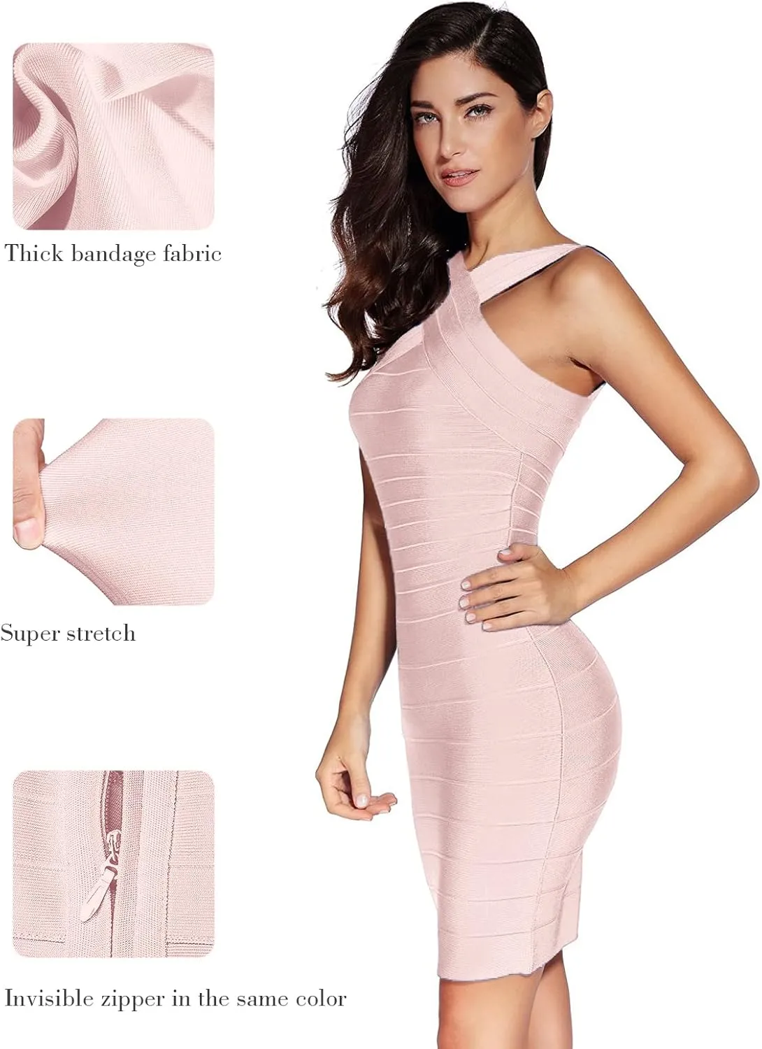Halter Bandage Dresses for Women Mini Cocktail Dress Wedding Guest Dresses