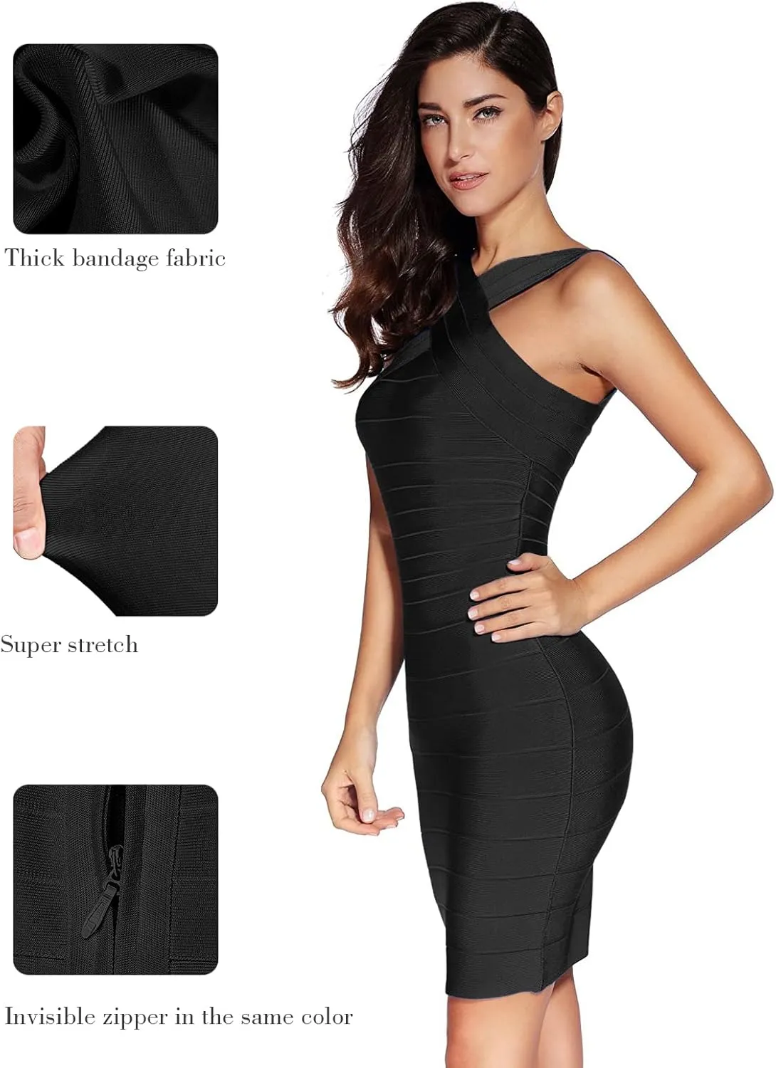 Halter Bandage Dresses for Women Mini Cocktail Dress Wedding Guest Dresses