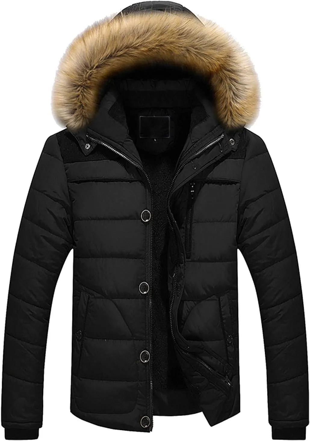Heavyweight Puffer Jacket for Men Parka Winter Coat with Hooded Warm Thicken Ski Coat Big and Tall Anorak Jackets