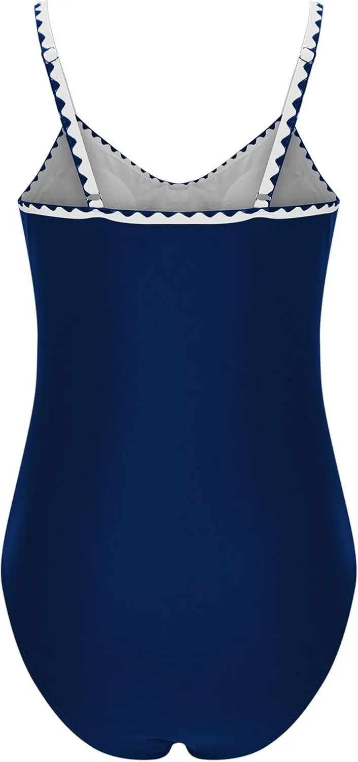 hlysgo Swimming Suits for Women One Piece Swimsuit Tummy Control Modest Bathing Suits 2025 Trendy Spaghetti Straps Swimwear