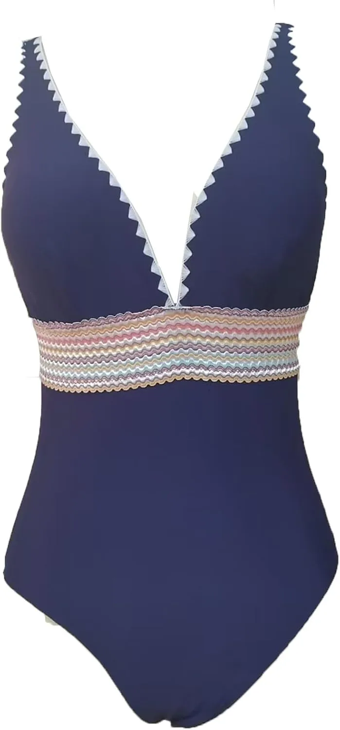 hlysgo Women Swimsuits One Piece Tummy Control Slimming Bathing Suits Color Block Modest Swim Suit Athletic V Neck Swimwear
