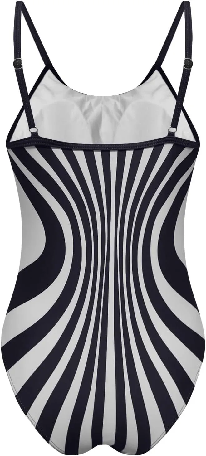 hlysgo Womens Swimsuits One Piece Tummy Control Bathing Suit High Cut Swim Suits Adjustable Spaghetti Straps Modest Swimwear