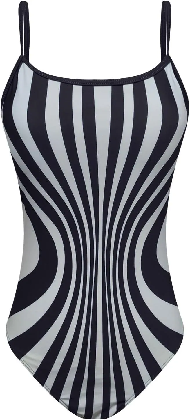 hlysgo Womens Swimsuits One Piece Tummy Control Bathing Suit High Cut Swim Suits Adjustable Spaghetti Straps Modest Swimwear