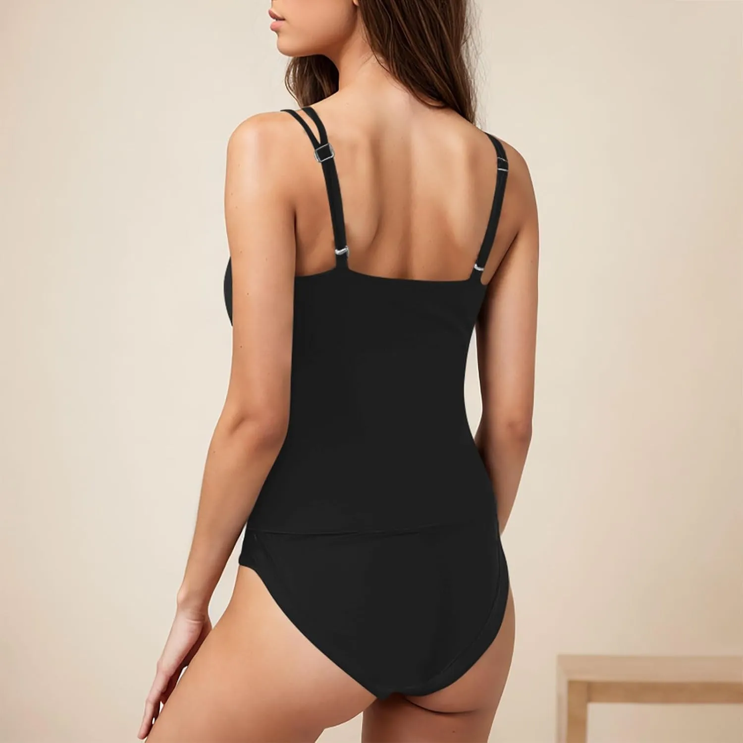 jsaierl One Piece Swimsuits for Women Slimming High Waisted Tummy Control Monokini Fashion Double Strap 1 Piece Swimwear